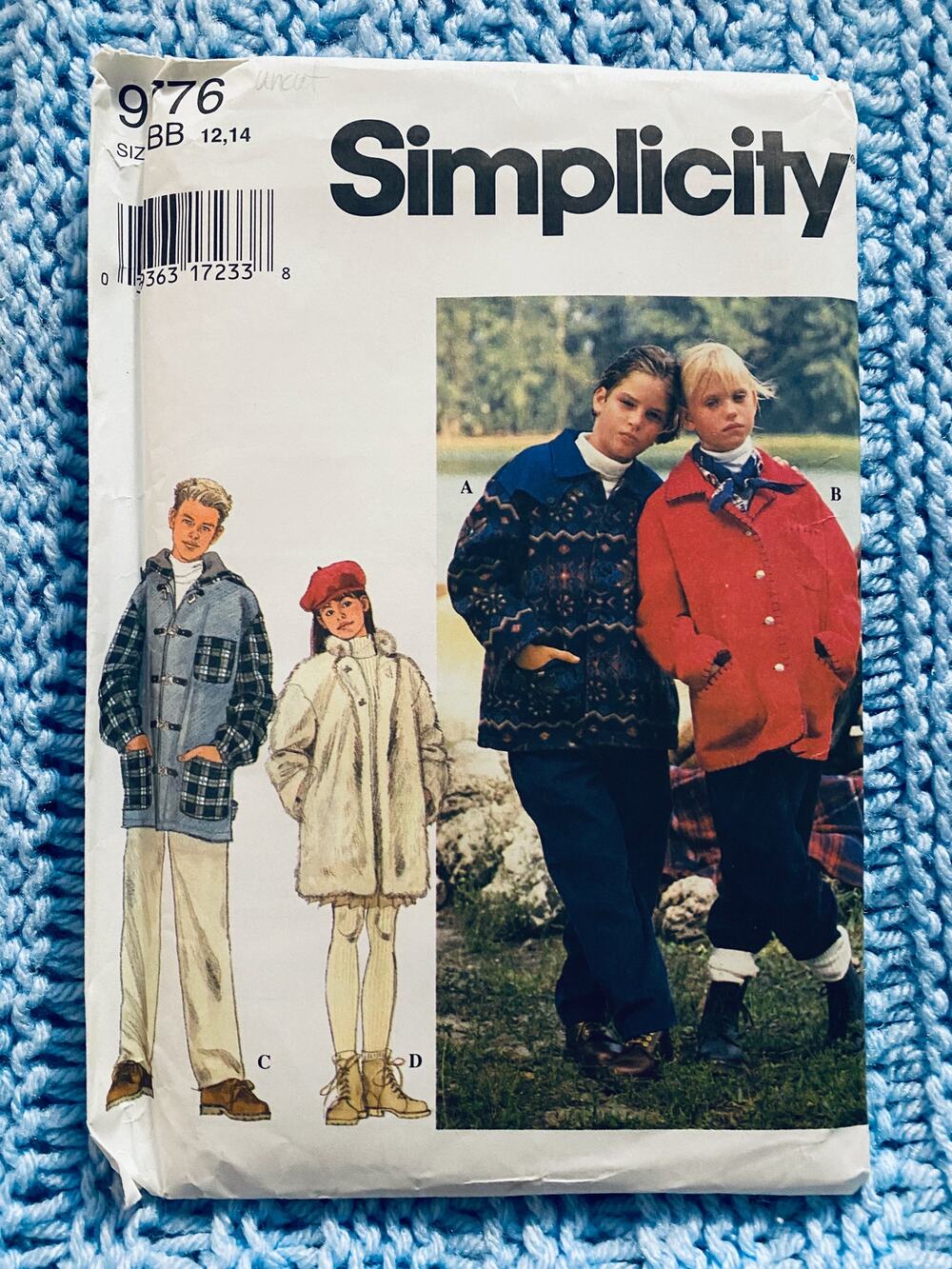 Simplicity 9776 Kids jacket pattern sz 12 14
